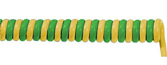 Spiralkabel in Grün-Gelb